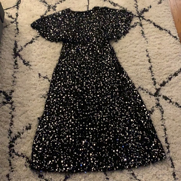ZARA limited edition Zara sequin party dress Butterfly sleeves - Picture 4 of 5